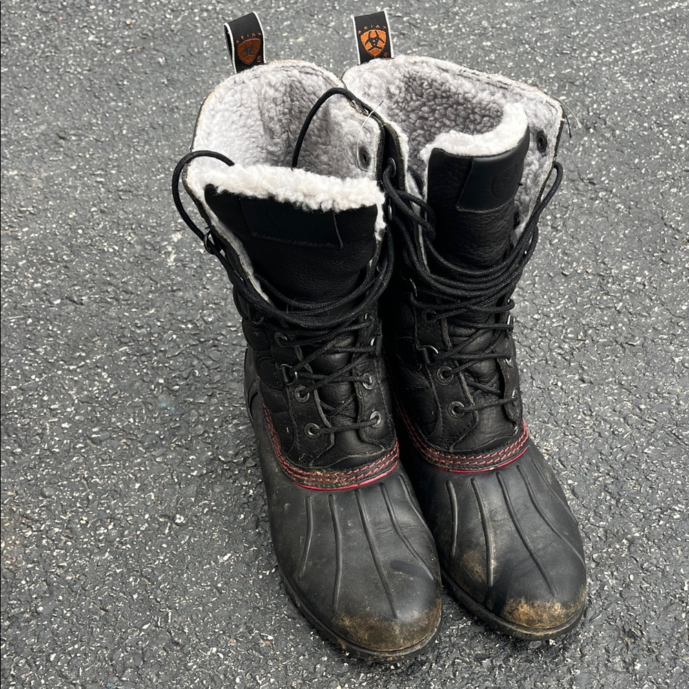 Ariat leather and Sherpa lined Winter riding Boots